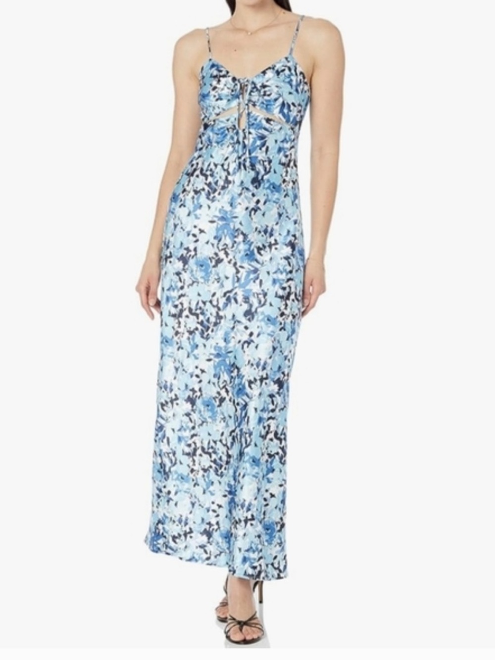 NWT The Drop Shelby Tie-Up Cutout‎ Slip Dress Women’s SZ Small in Navy Floral
